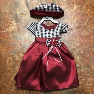 Burgundy Holiday dress w/hat 24 mo XL NWT